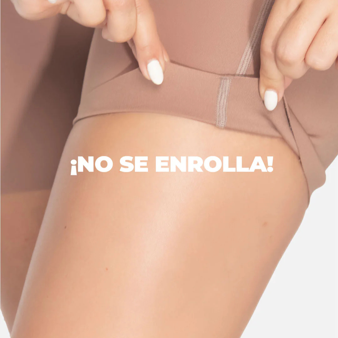 Body corto colombiano sin costuras – Colección Premium | Tirantes anchos, espalda alta, cremallera frontal con ganchos interiores, cremallera en la entrepierna, diseño realzador de glúteos