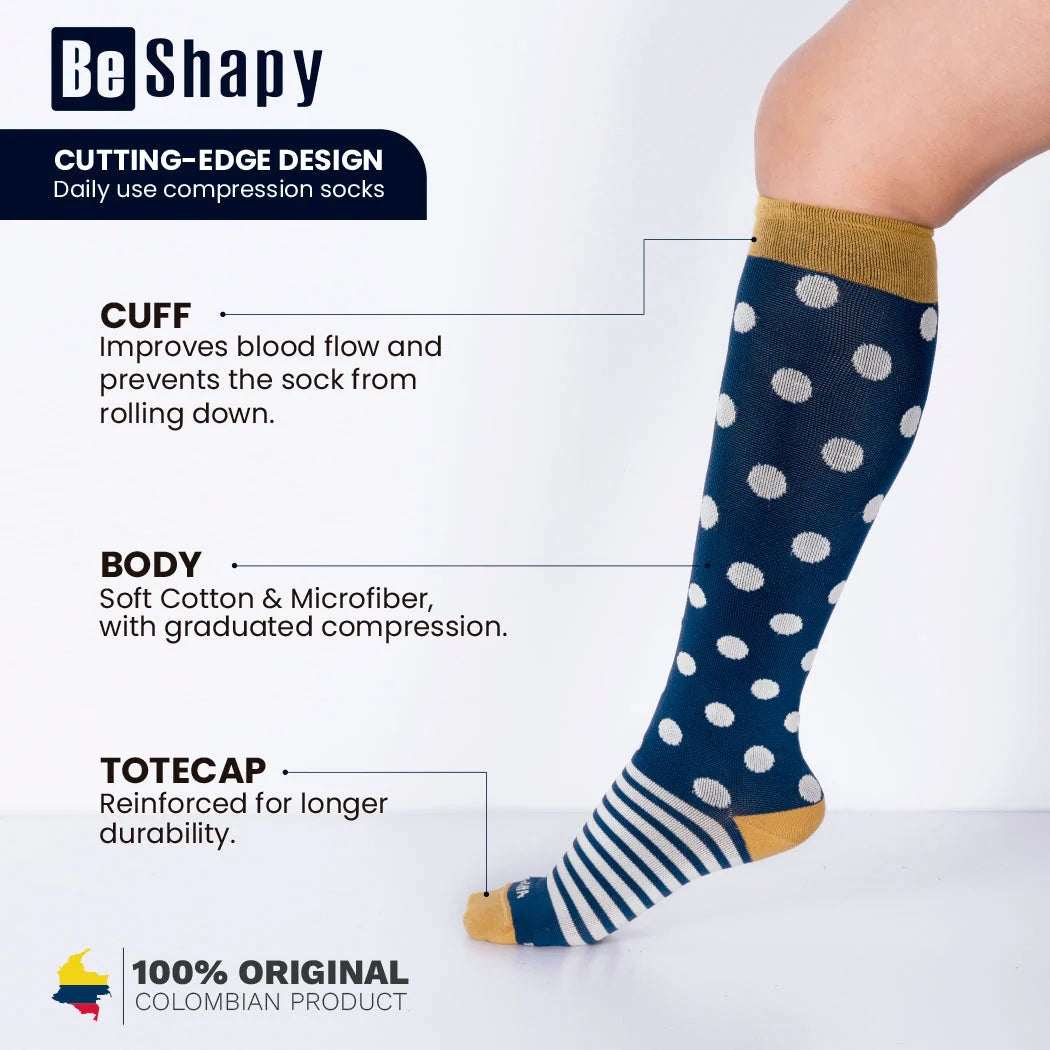 Compression Socks Open Toes Knee High Support Stockings | Medias de Compresión con Abertura en Dedos