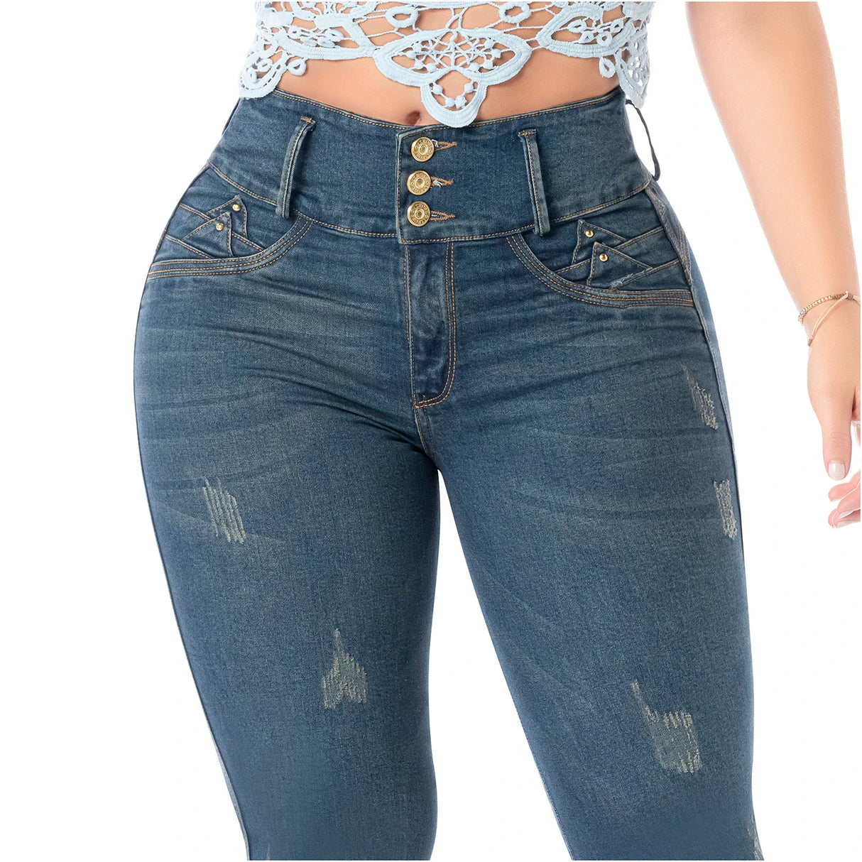 Butt Lifting Colombian Jeans in Dark Blue FCS2405