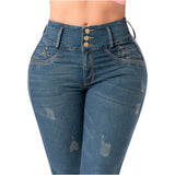 Butt Lifting Colombian Jeans in Dark Blue FCS2405