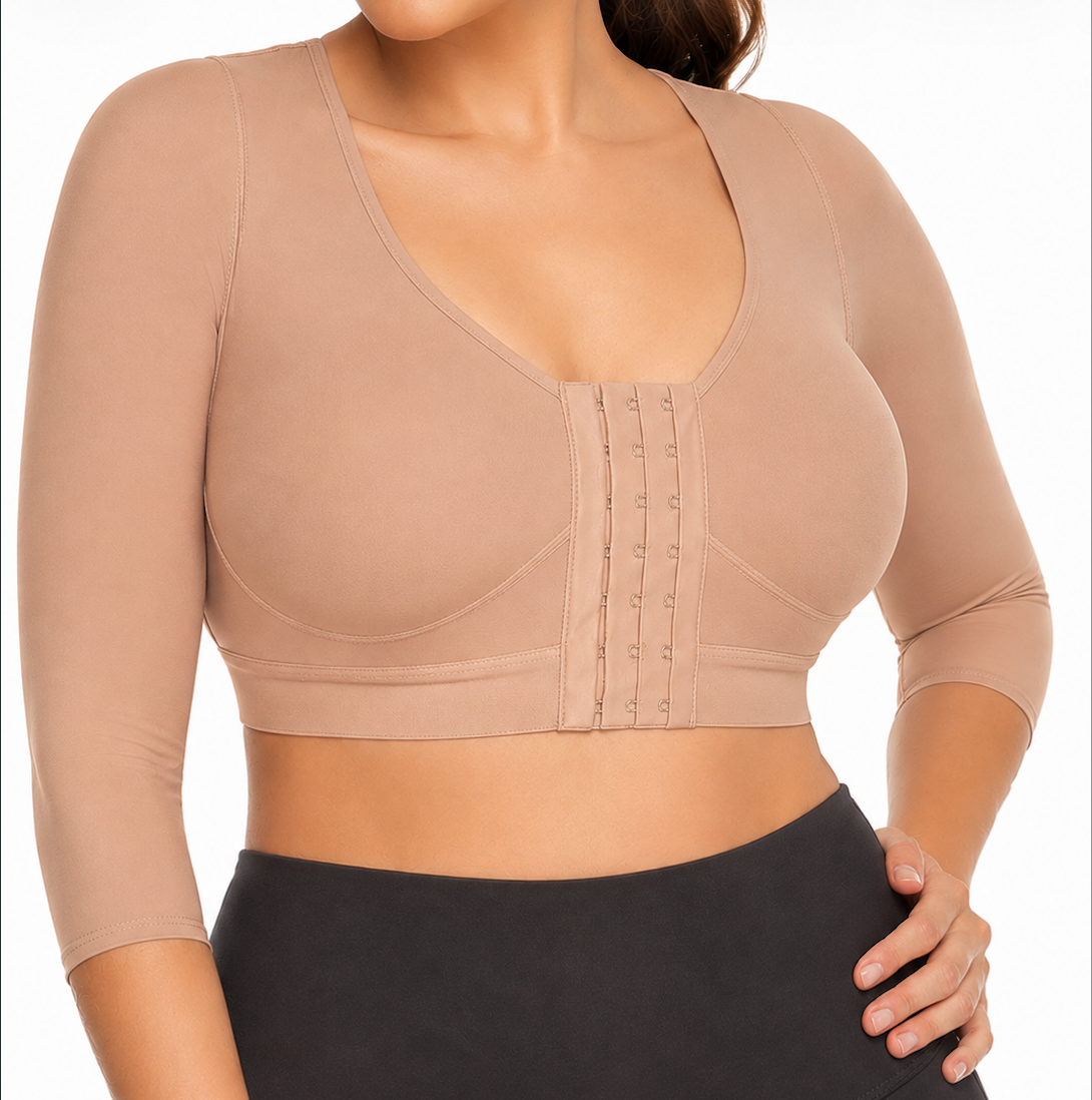 Long Sleeve Posture Bra Top | Powernet Compression | Arm + Back