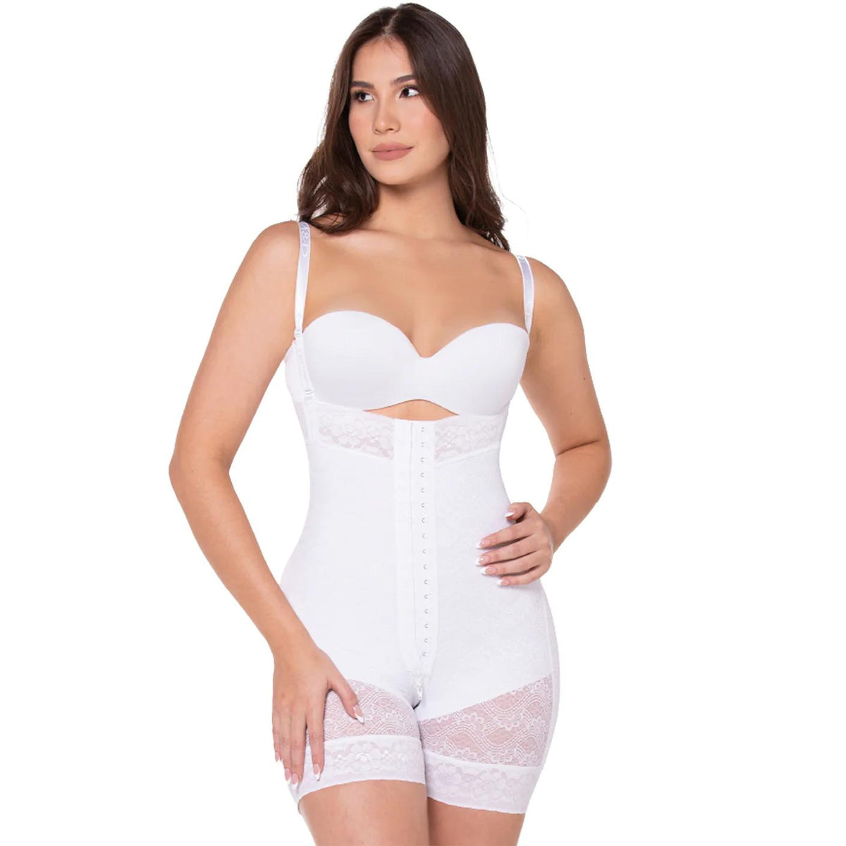 Hourglass girdle with adjustable straps and hooks, Colombian girdles