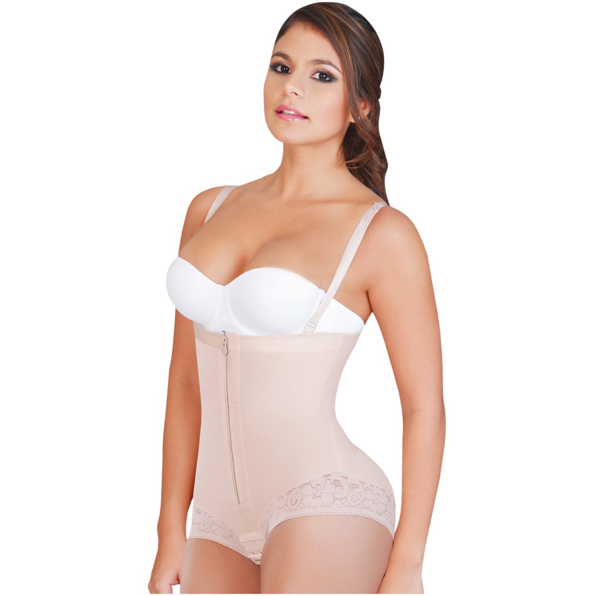 Strapless body shaper with lace
