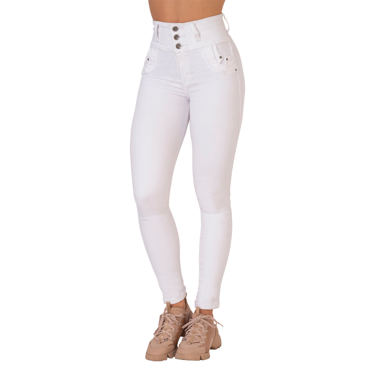 LOWLA Colombian Skinny Slim Fit Mid Rise Jeans for Women Butt Lift