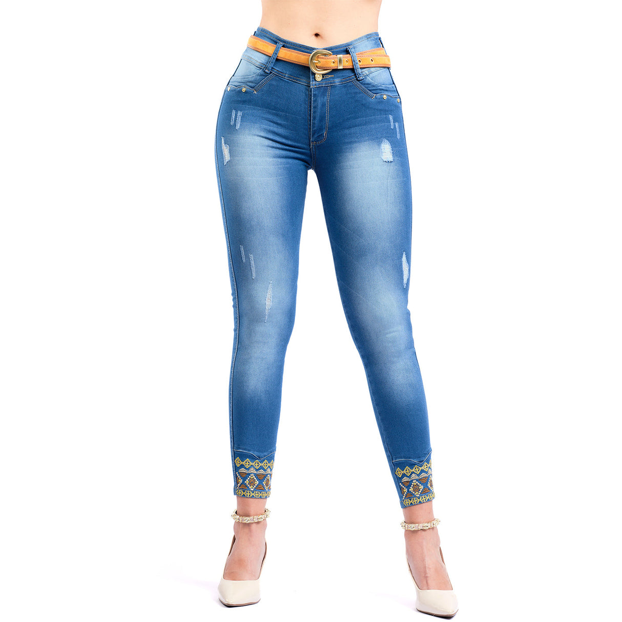 Colombian Butt Lifter Jeans with embroidery – Fajas Colombianas Sale